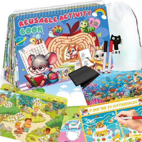 Elfew reusable activity book - reusable,