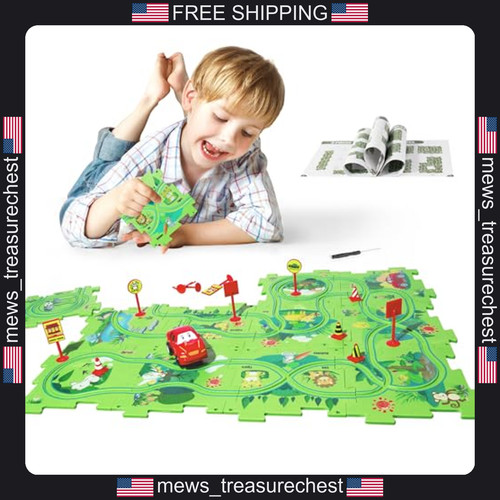 Kids puzzle track - car, with