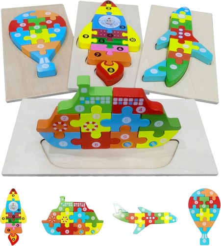 Wooden toddler puzzles pack - wooden,